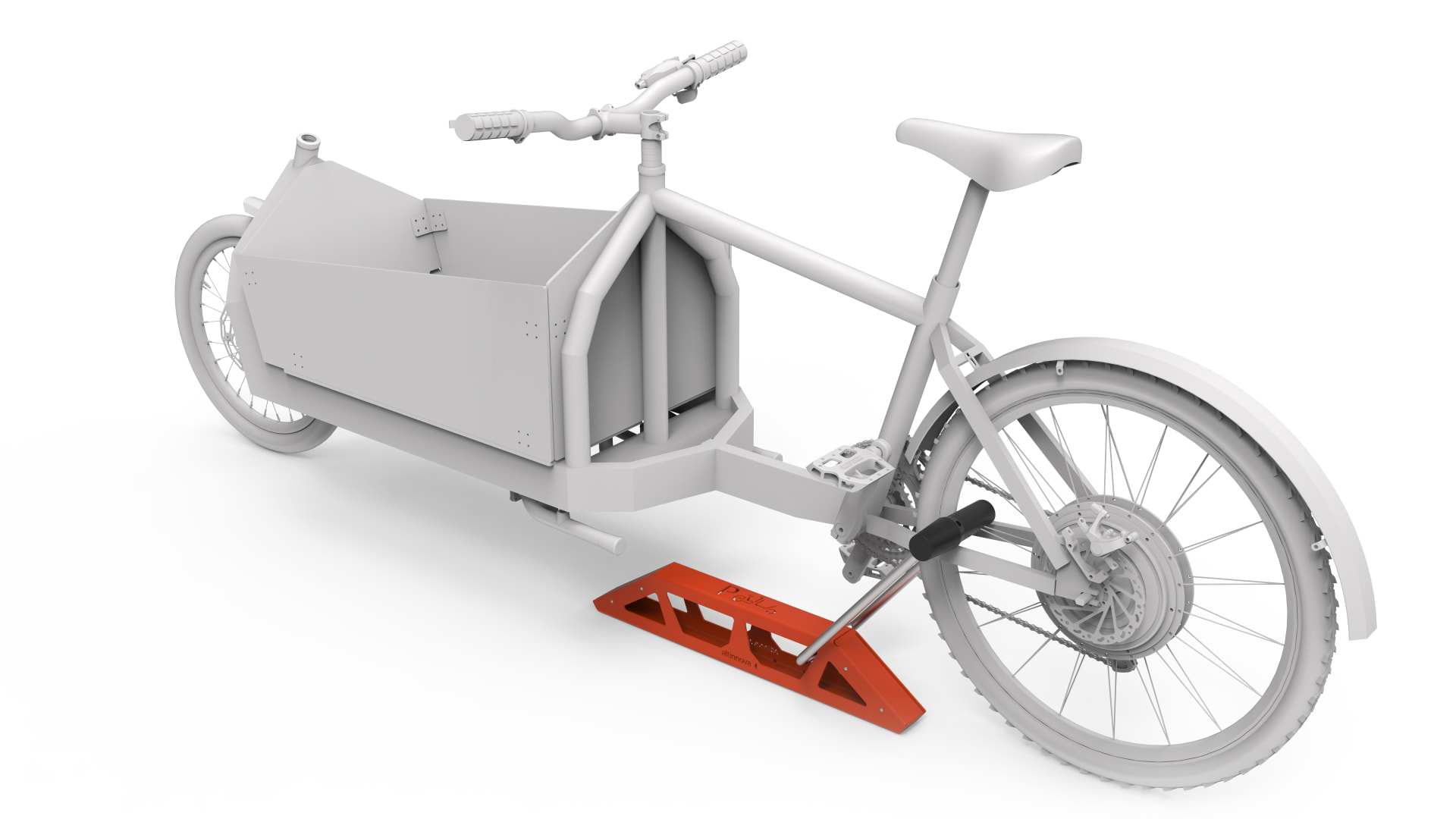 Rendering dell'arco ALTAO® Bridge con bicicletta cargo