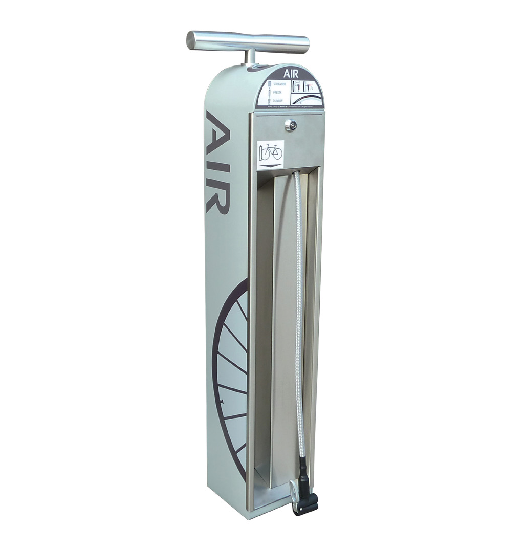 Stazione di gonfiaggio manuale ALTAO® T'Pump in acciaio inox con maniglia a T
